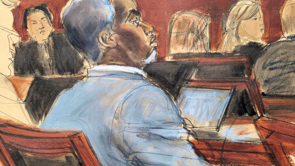 Die Gerichtszeichnung zeigt Sean «Diddy» Combs. 