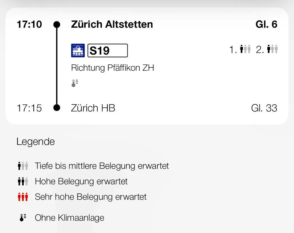 Small, but important for some people: the thermometer symbol indicates that the train is running without air conditioning. It was tested last year - the test will be repeated this year.