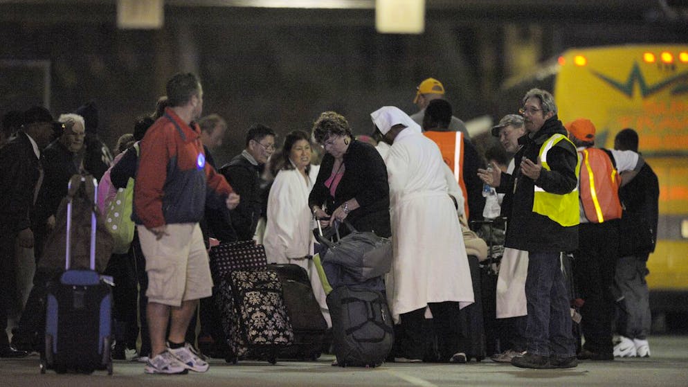 L'arrivo a Mobile, in Alabama, il 14 febbraio 2013.