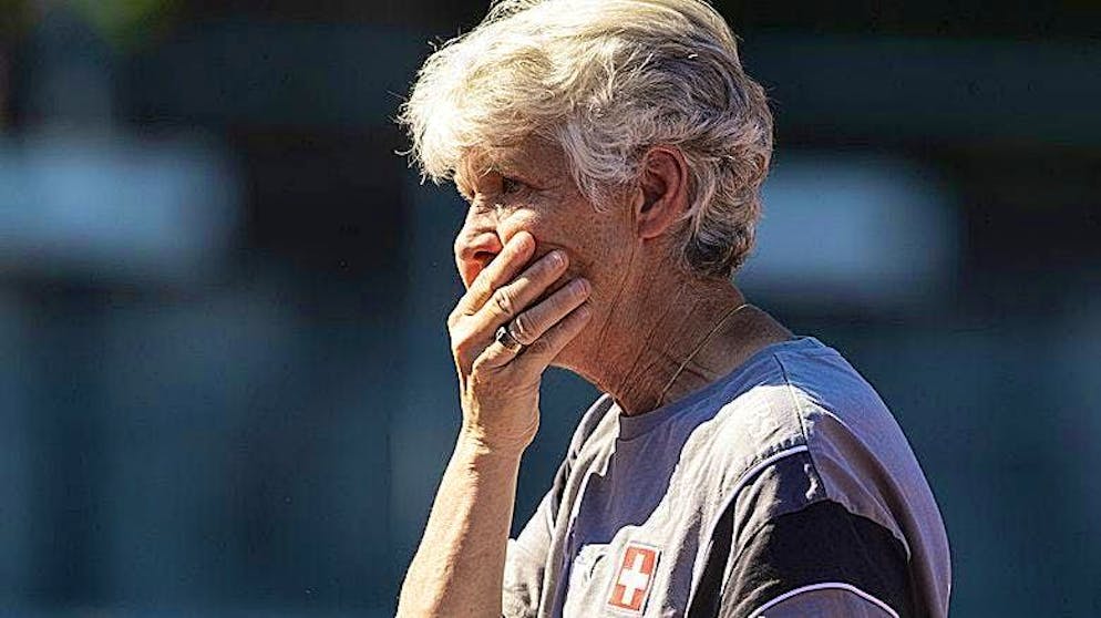 Swiss head coach Pia Sundhage studies during the last public training session of the Swiss women's national football team before the UEFA Women's EURO 2025, on Sunday, June 29, 2025 at the Neufeld stadium in Bern.