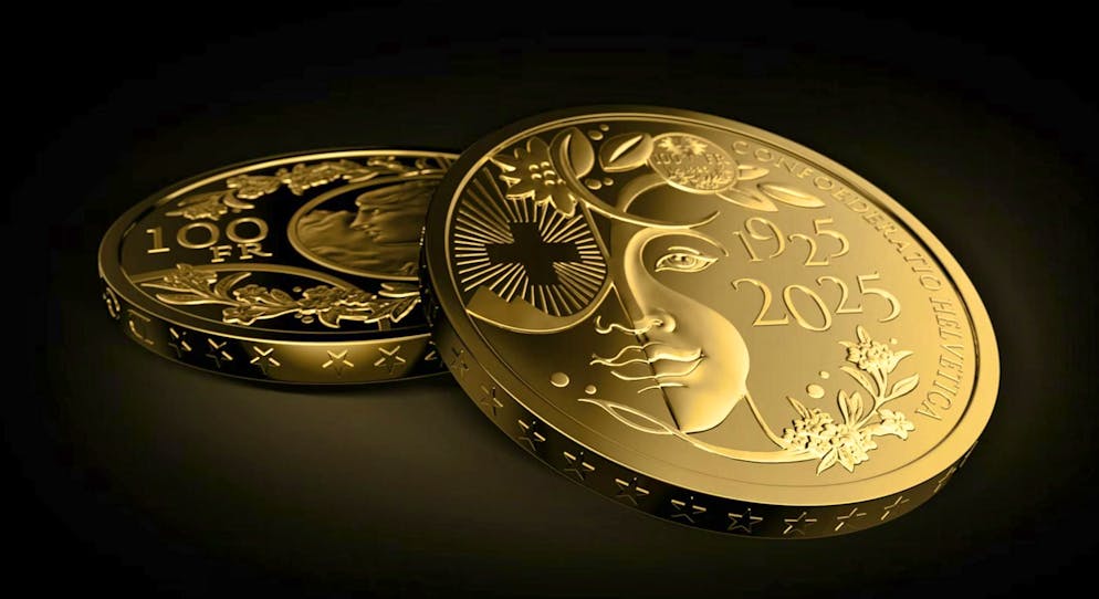 The edition of the 100-franc Goldvreneli is 2500 pieces.