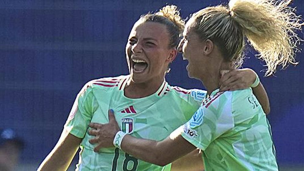 Italiens Arianna Caruso feiert ihren Siegtreffer gegen Belgien.