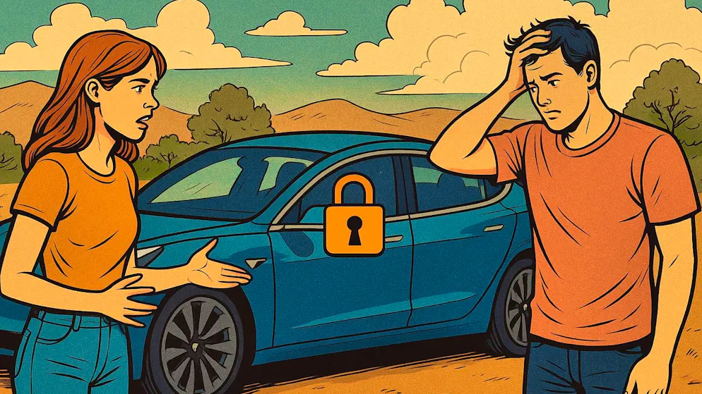 Viaggio da incubo. Coppia statunitense rimane chiusa fuori dalla propria Tesla in mezzo alla natura