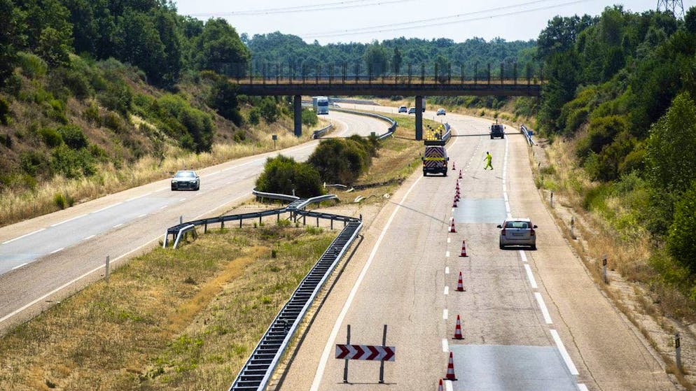 The scene of the car crash that killed Liverpool player Diogo Jota and his brother.