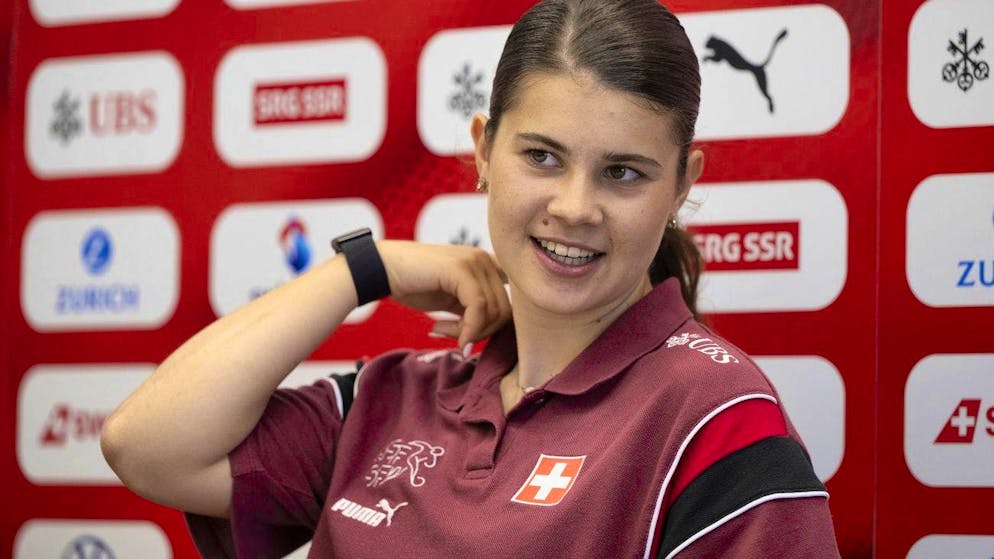 Noemi Ivelj at the press conference.