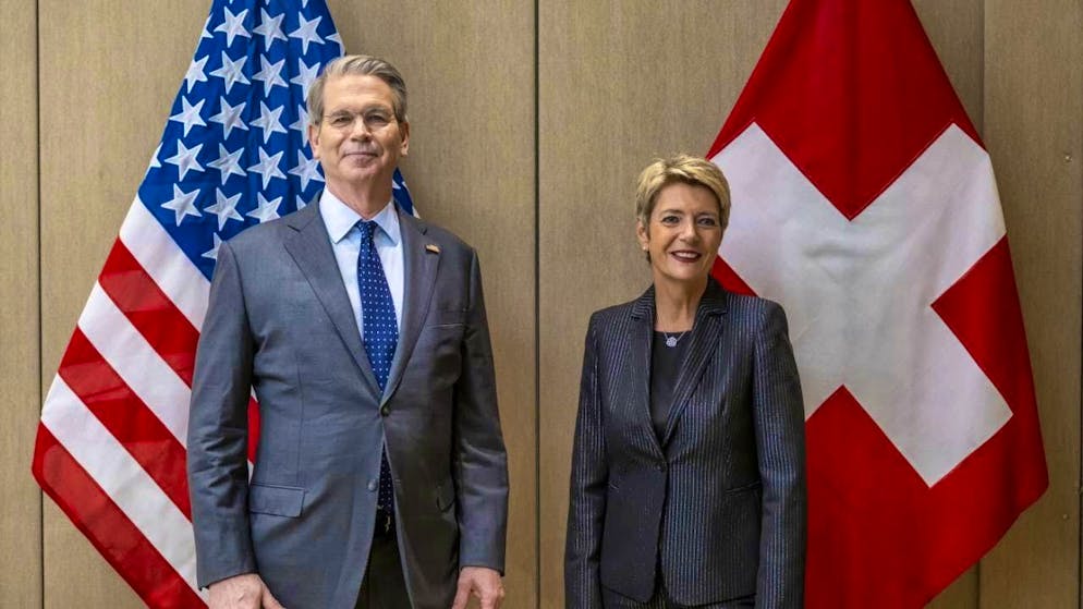 At the end of May, President Karin Keller-Sutter met US Secretary of the Treasury Scott Bessent in Geneva (archive image).