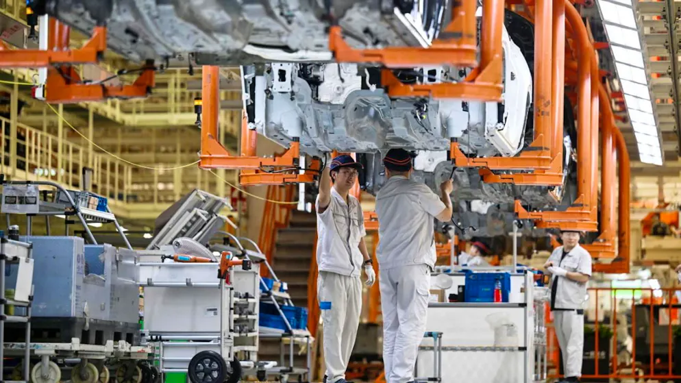 Située dans la zone de développement économique et technologique de Nankin l'usinede Volkswagen et SAIC avait été inaugurée en 2008 avec une capacité annuelle de 210'000 véhicules en employant 2500 personnes (archives).