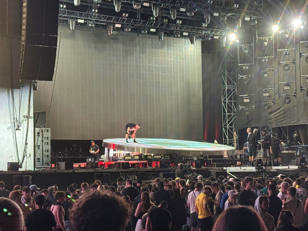 Vorbereitungen vor dem Auftritt von Young Thug.