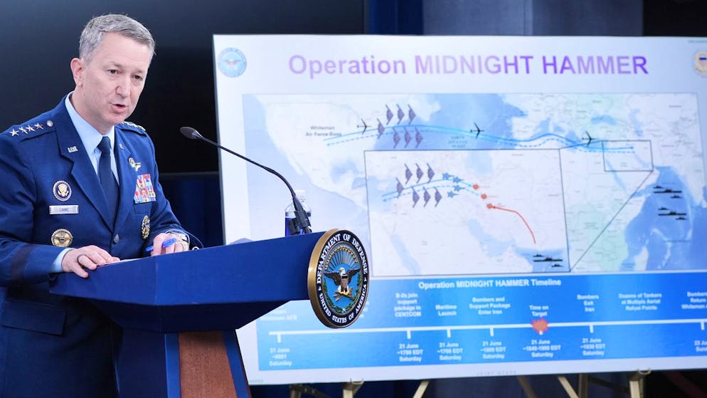 Das Ausmass des US-Angriffs mit dem Namen «Operation Midnight Hammer» ist noch nicht geklärt. (22. Juni 2025)