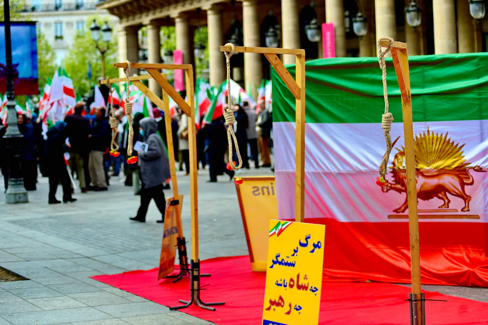 Manifestation contre l'exécution de prisonniers politiques en Iran, à Paris, le 19 avril 2025