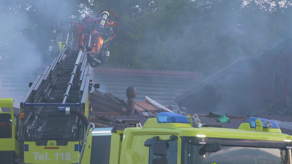 Grossbrand Restaurant «Speck». Sie können das Restaurant nicht retten. 