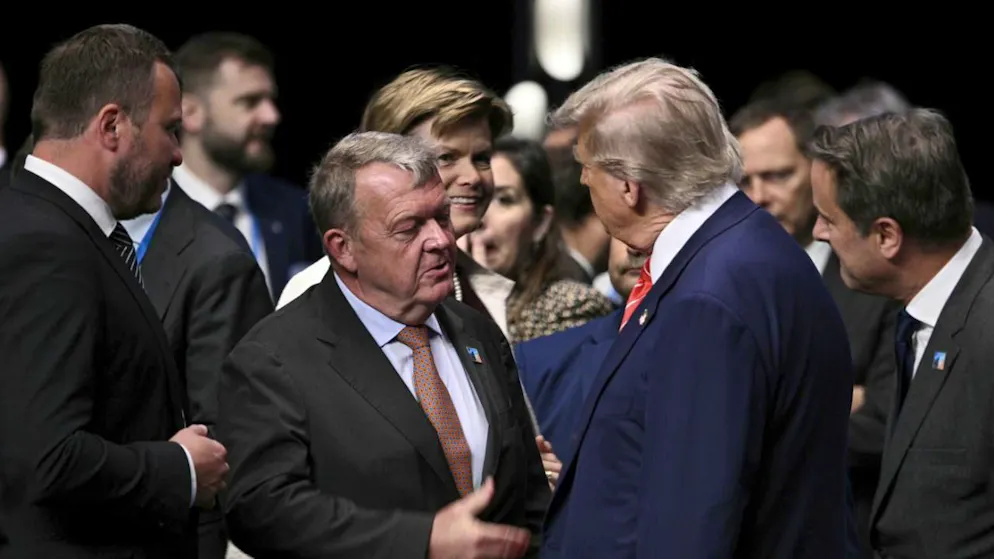 Il ministro degli esteri della Danimarca Lars Lokke Rasmussen con il presidente USA Donald Trump