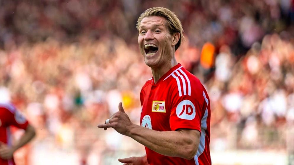Kevin Behrens in the shirt of Union Berlin. He also played in the Champions League with the Köpenickers in 2023