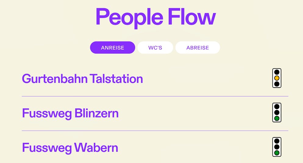 Die Ampel zeigt an: Bei der Talstation der Gurtenbahn kommt es aktuell zu einer längeren Wartezeit.