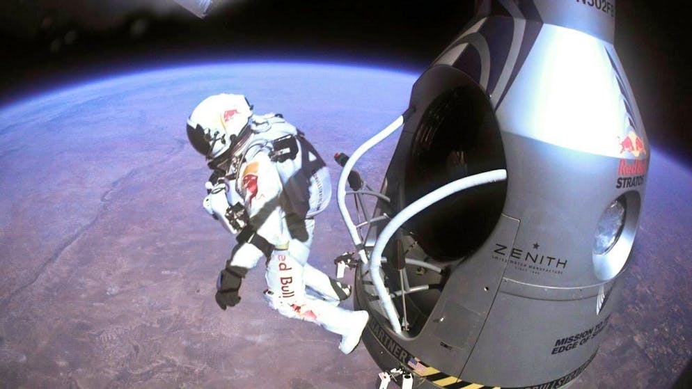 Sprung aus 39 Kilometer Höhe: Felix Baumgartner am 14. Oktober 2012.