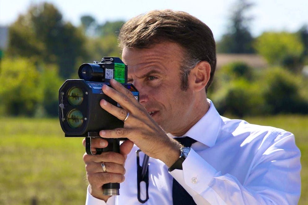 French President Emmanuel Macron is planning new super speed cameras - he has already acted as one himself.