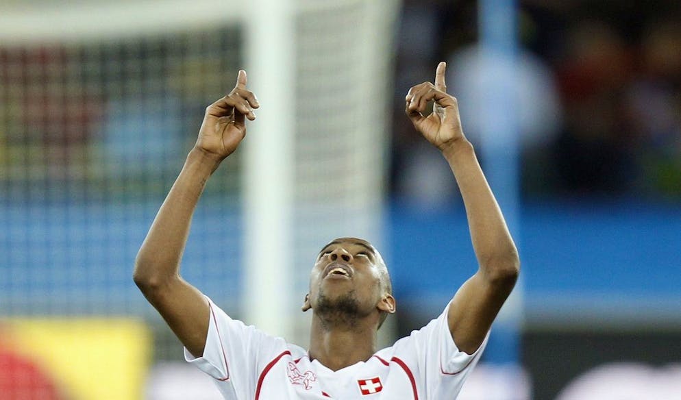 Gelson Fernandes bejubelt sein Siegtor gegen Spanien bei der WM 2010.