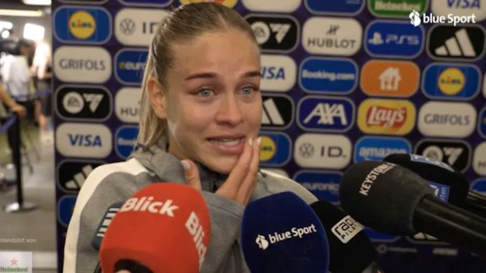 This gets under your skin. Nati ace Nadine Riesen can't hold back the tears