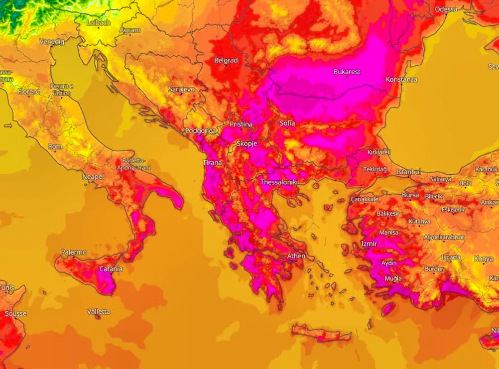 Il caldo si fa sentire nell'Europa meridionale. 