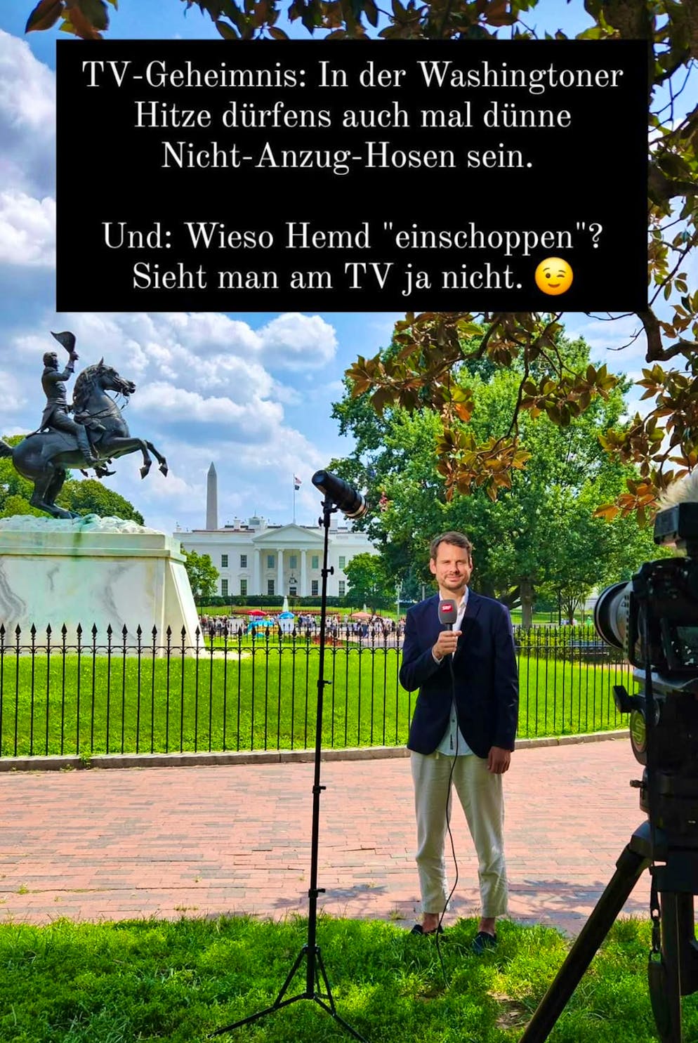 The new SRF correspondent Roger Aebli reveals a fashion secret on Instagram.