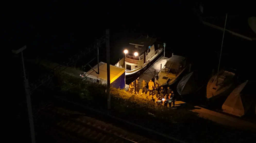 Investigators were at work at the scene. 