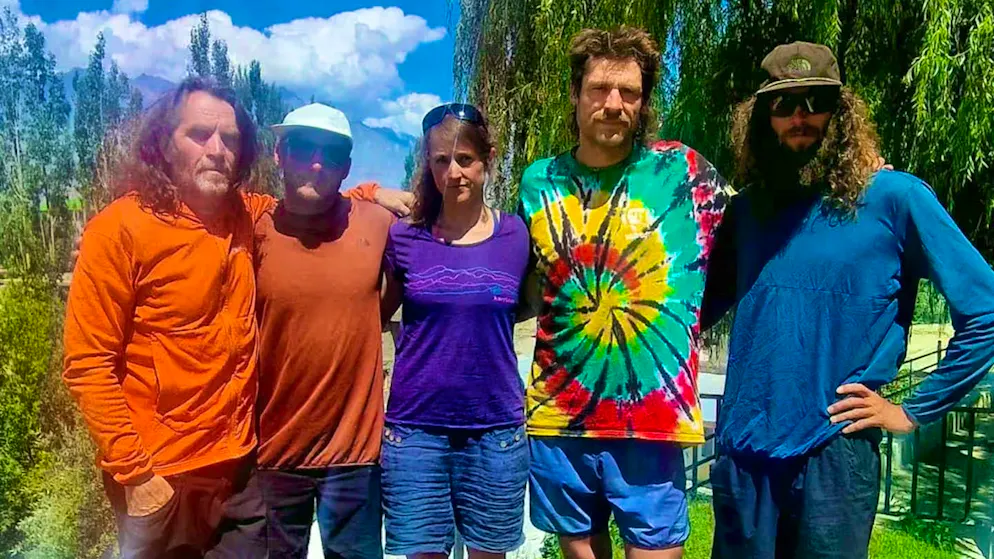 Thomas Huber (left) and the rest of the rescue team.