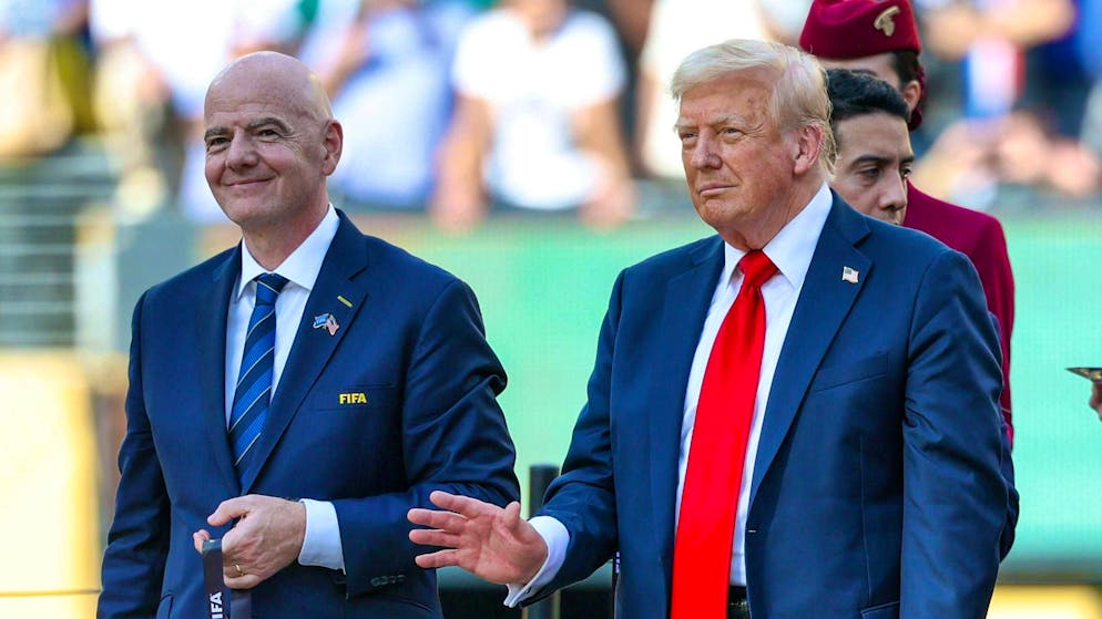 US President Donald Trump with FIFA boss Gianni Infantino at the Club World Cup.