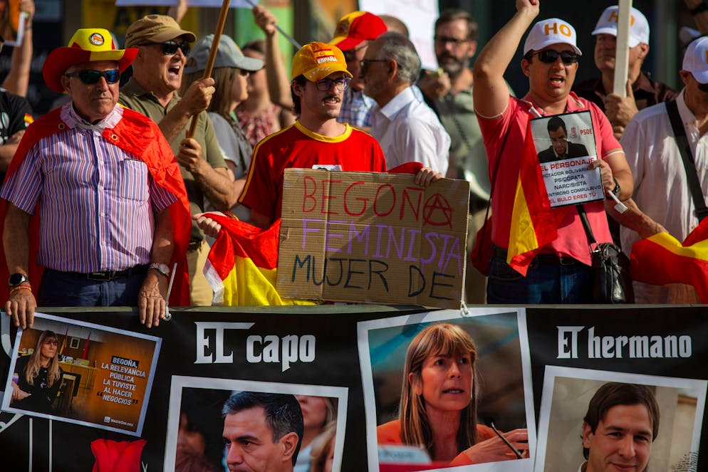 La propre femme du chef du gouvernement, Begoña Gómez, est visée par une enquête pour corruption et trafic d'influence (archive).