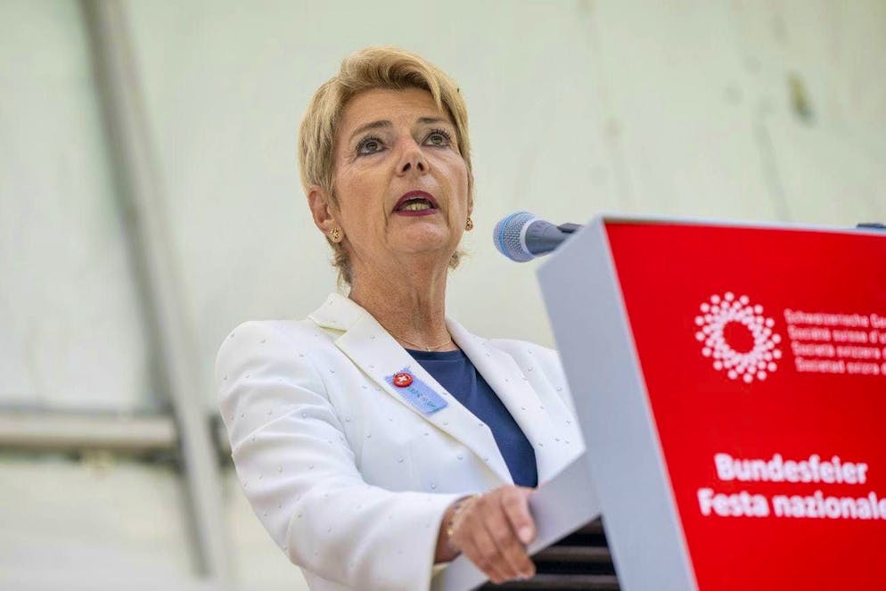 Keller-Sutter during her speech at the Rütli.