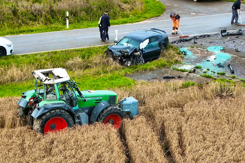 A four-year-old boy was thrown from the tractor and seriously injured in the rollover. 
