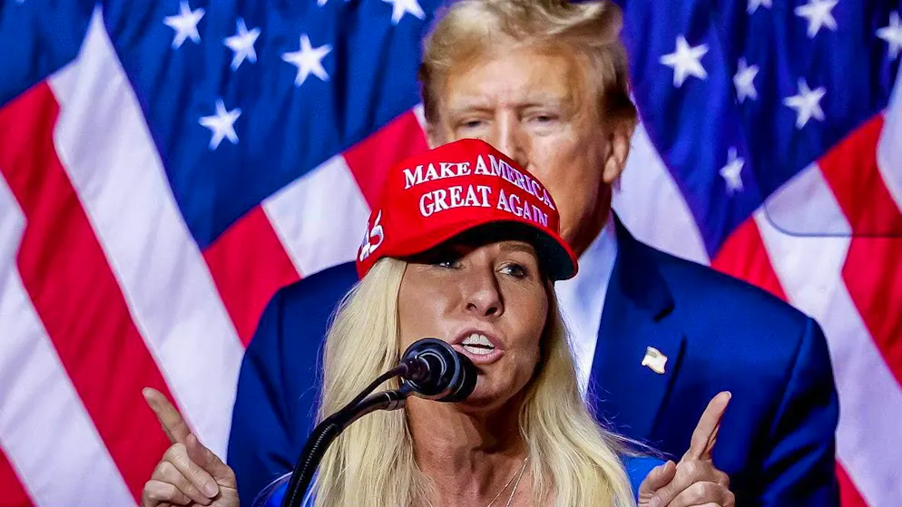 Just close - and now so far away: Trump and Greene on March 9, 2024 in Rome, Georgia.
