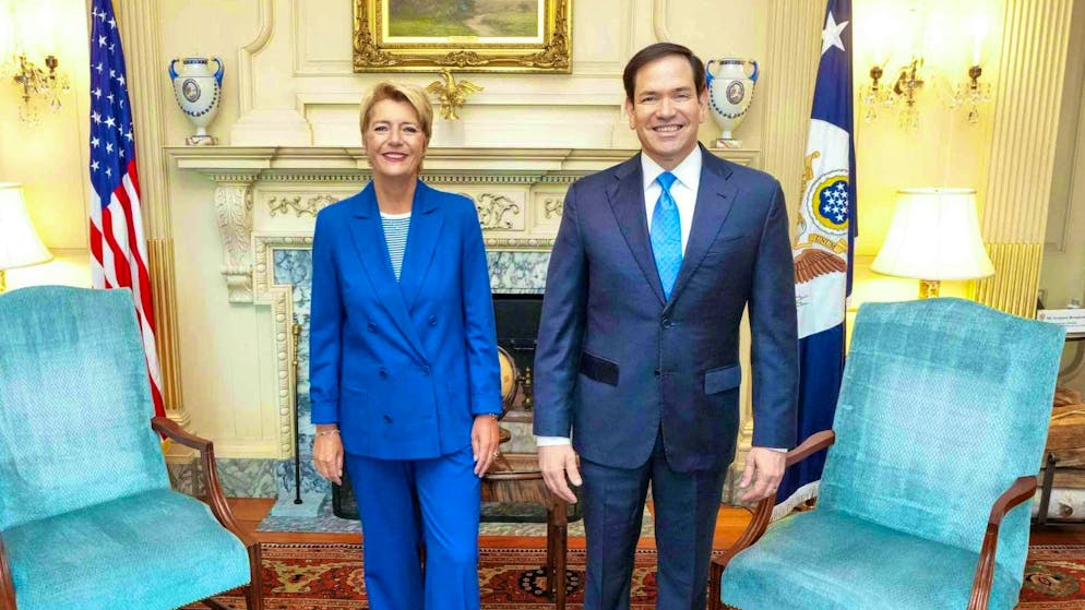 The Swiss flag was missing at the meeting with US Secretary of State Marco Rubio.