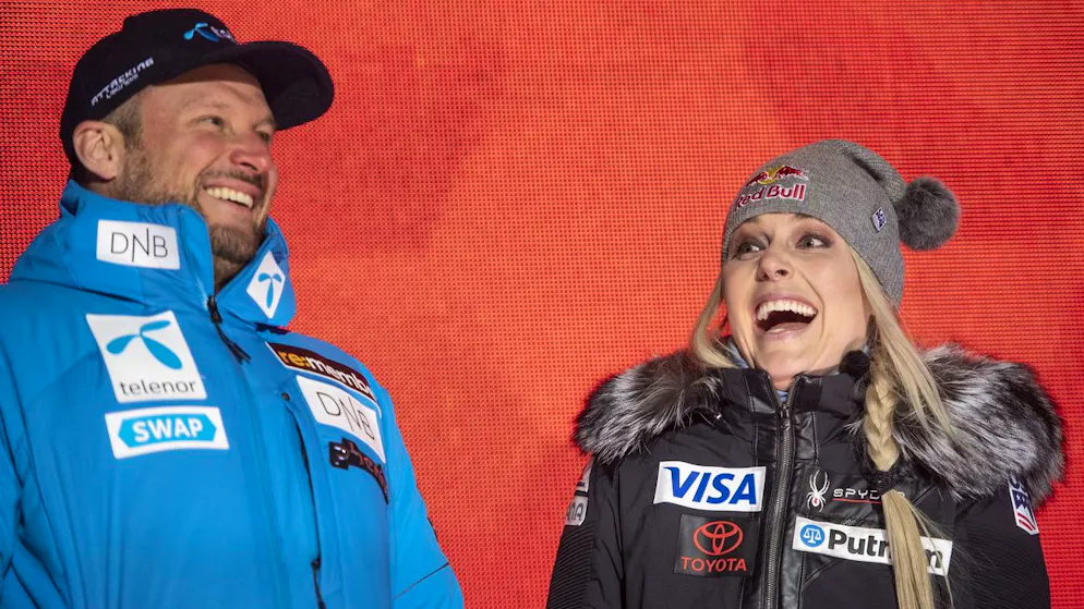 Aksel Lund Svindal und Lindsey Vonn bei der Eröffnungsfeier der Ski-WM in Are im Februar 2019.