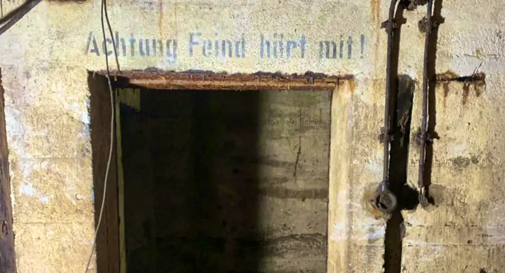 The bunker was full of phrases in German.