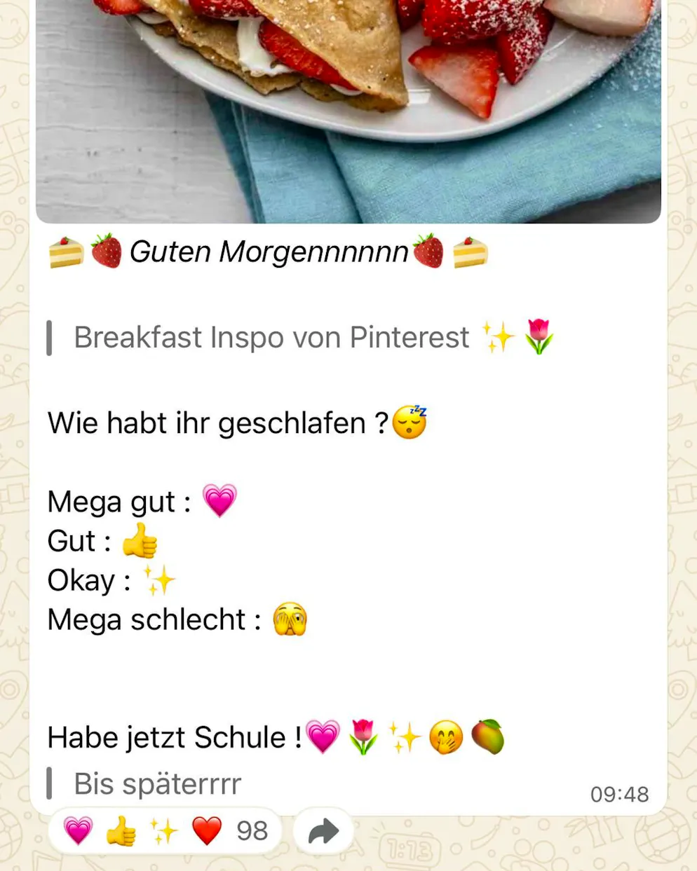 The 13-year-old writes messages like these to her followers. She also shares photos of herself.