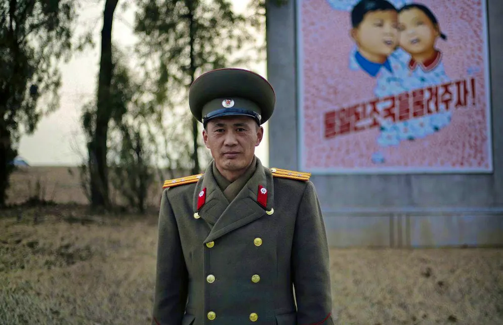 In North Korea, the borders are monitored by soldiers. Nevertheless, one resident managed to escape - with a dangerous action. In the picture: North Korean lieutenant colonel of the People's Army Nam Dong Ho. The photo was taken in 2016.