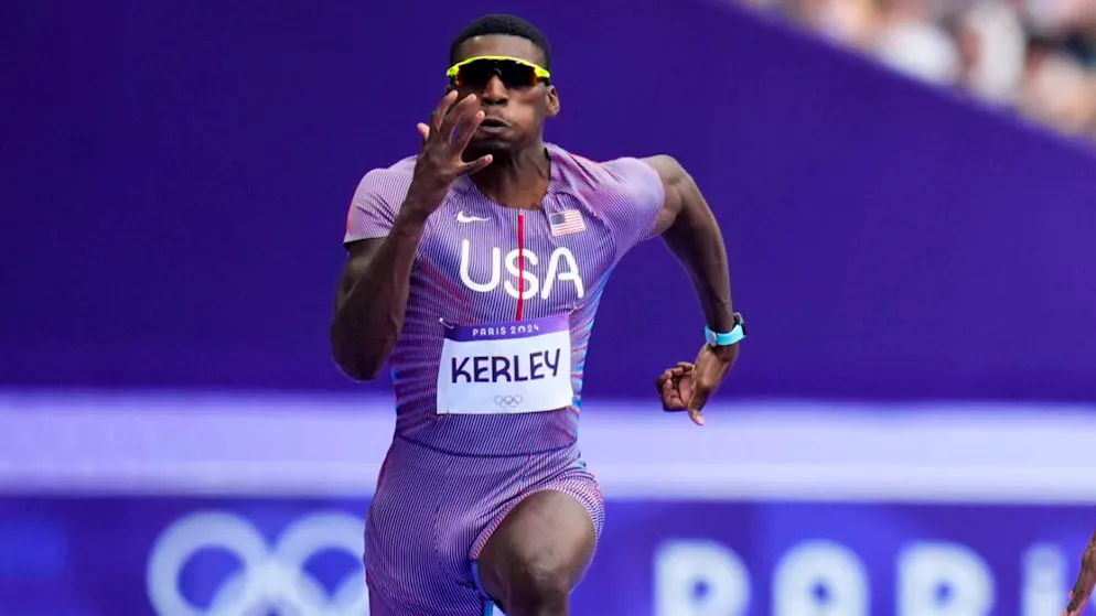 An den Olympischen Spielen in Paris gewann Fred Kerley über 100 m Bronze