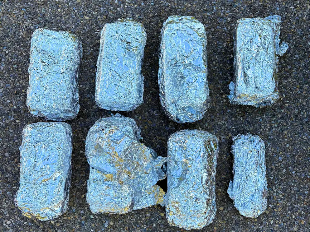 The cell phones were wrapped in aluminum.