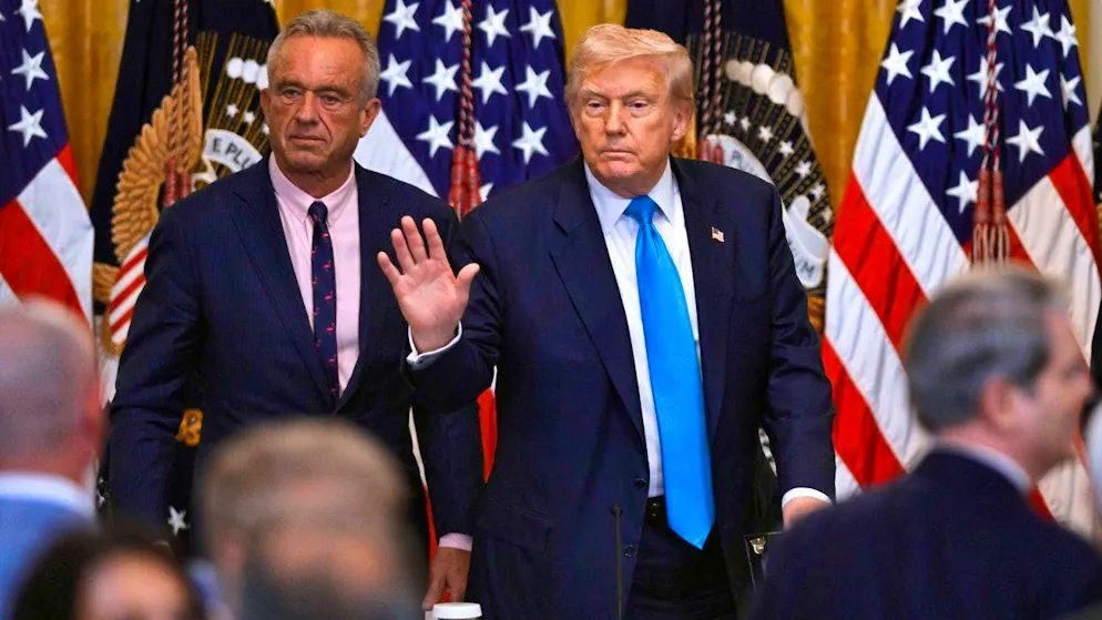 Donald Trump and Robert F. Kennedy, Jr. (left) in Washington on July 30.