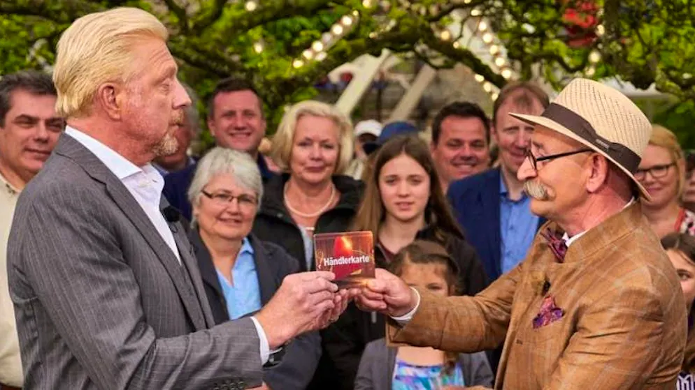 Tennis legend Boris Becker sold one of his tennis rackets to Horst Lichter.