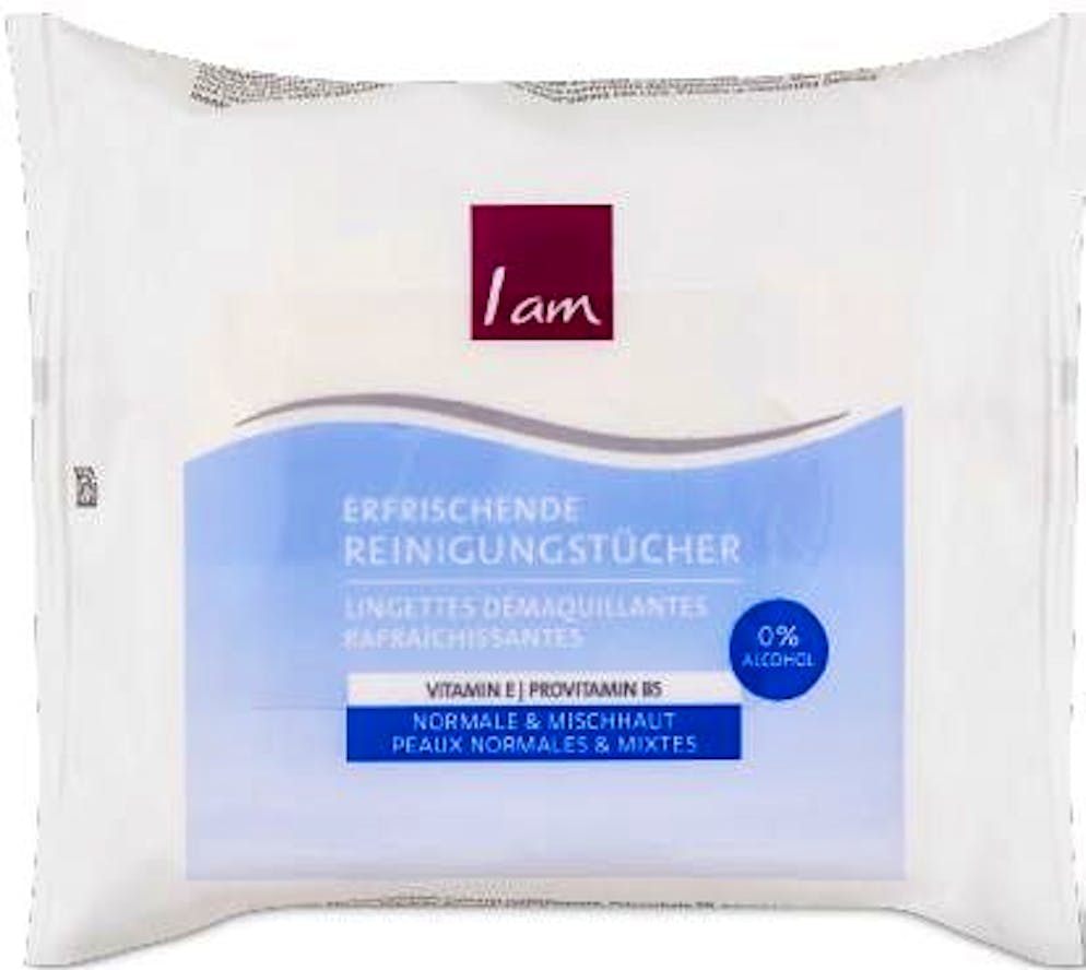 Cleansing wipes "I AM" for normal & combination skin, affected by recall at Migros.