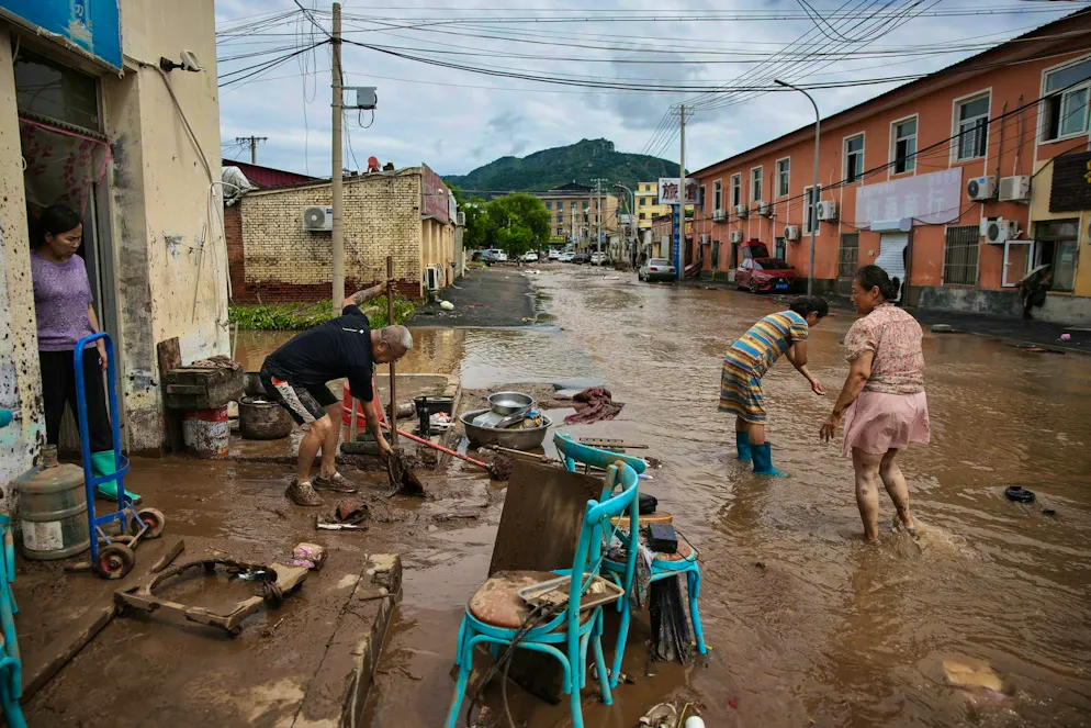 The small town of Taishitun was hit hard by flooding.