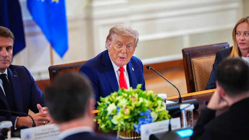 At Ukraine meeting in the White House. 