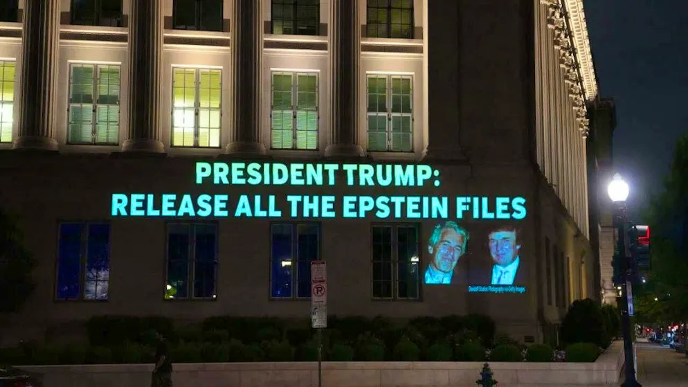 ARCHIVE - Request to US President Donald Trump to release all documents on the Epstein case. Photo: Andrew Leyden/ZUMA Press Wire/dpa/Archive image