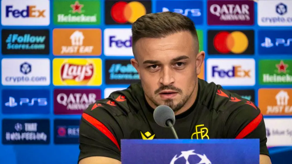 Xherdan Shaqiri ahead of the play-off first leg against Copenhagen