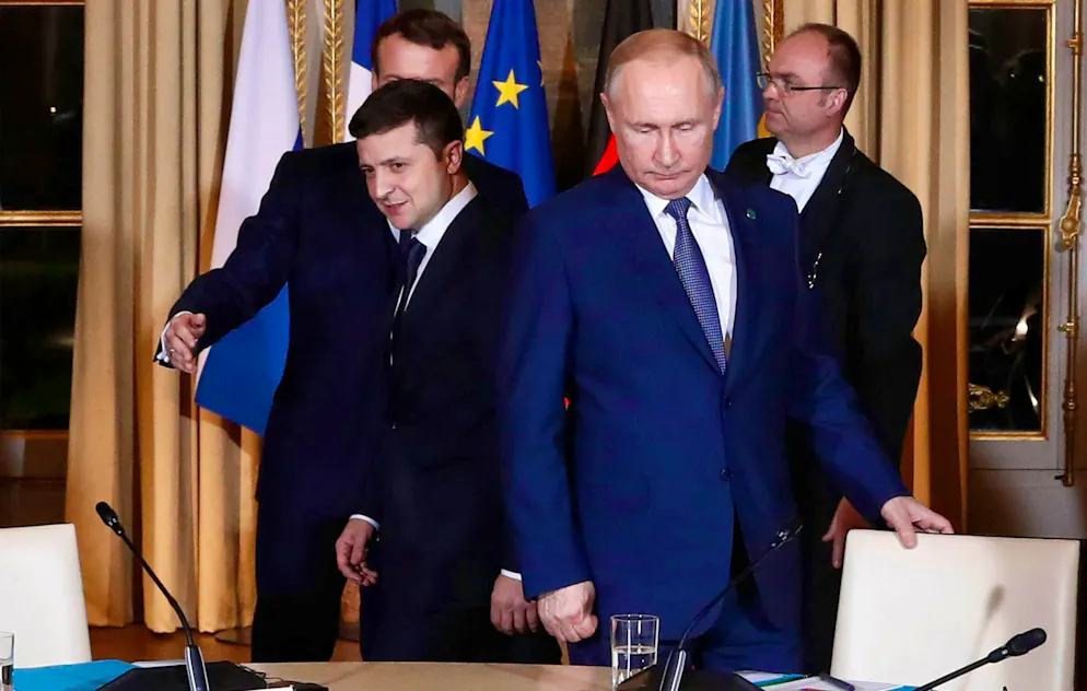 Selensky was still hopeful: 2019 at a meeting with Putin in Paris. (archive image)