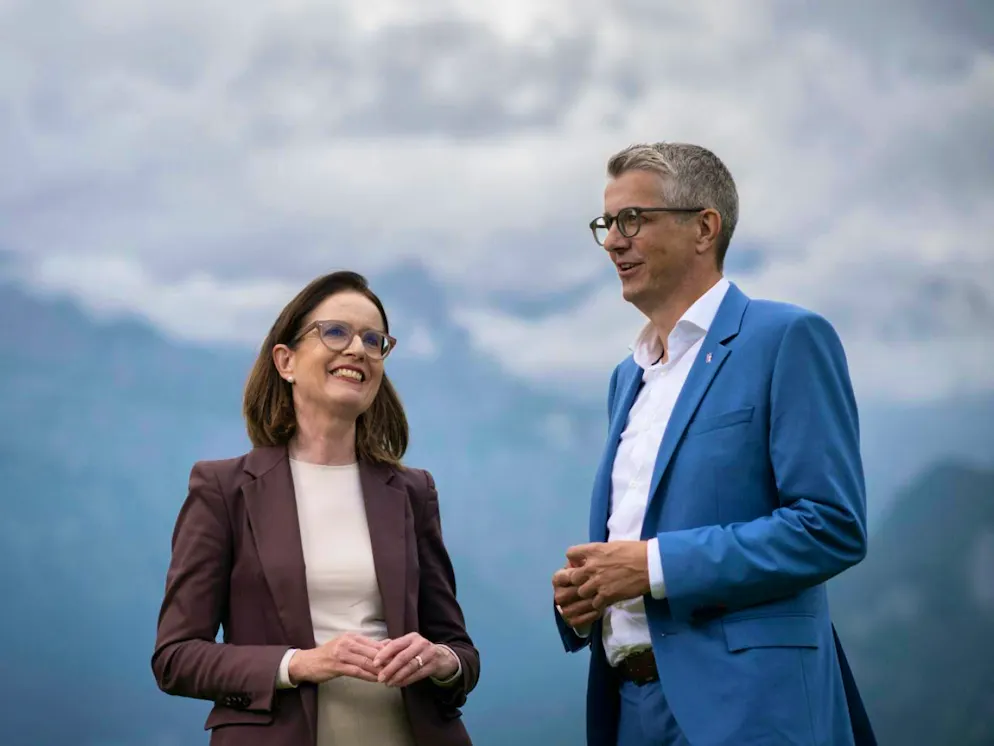 State Councillor Benjamin Muehlemann and National Councillor Susanne Vincenz-Stauffacher are running for the co-presidency of the Swiss FDP. ()