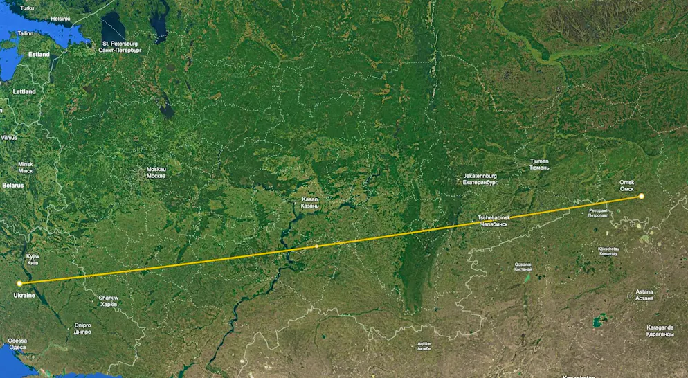 The Flamingo could even reach Omsk in Russia - even if it is positioned west of the Dnipro.