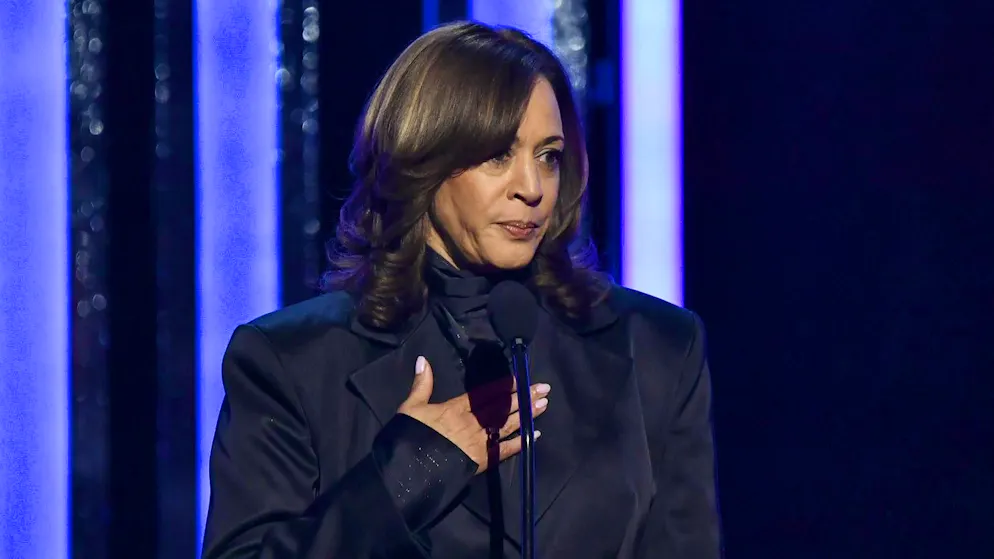 Kamala Harris on Feb. 22 at a B^event in Pasadena, Calif.