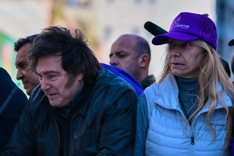 President Milei is facing headwinds as his sister and Secretary General Karina Mieli (right) and other confidants are accused of corruption.